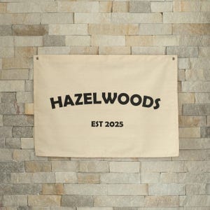 Family Name Flag, Bridal Shower Gift, Last Name Sign Canvas, Wedding Gift, Anniversary Gift, Housewarming Gift, Home Name Decor Wall Art