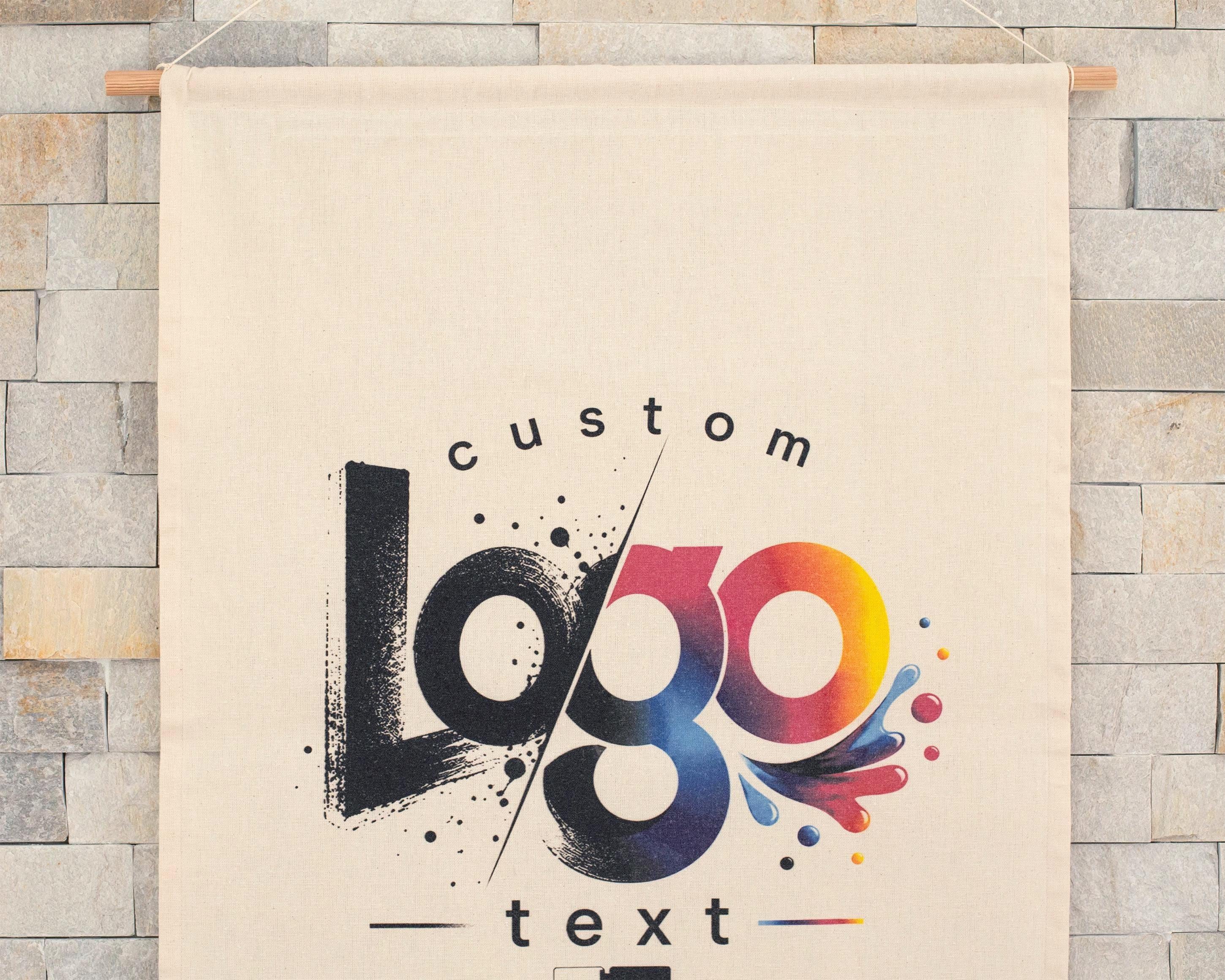 Custom Logo Banner Vertical Canvas Business Sign, Hanging Fabric Banner ...