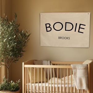 Personalized Baby Name Canvas Flag Boys Girls Kids Crib Toddler Infant Nursery Name Sign Custom Name Banner Nursery Wall Decor Baby Gift
