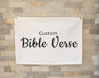 Banner con versículo bíblico para bodas, letrero con escritura personalizada, decoración cristiana para bodas, telón de fondo personalizado para bodas, banner con cita bíblica para la ceremonia.