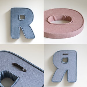 Custom Fabric Corduroy Letters - Nursery Decor, Baby Gift, Christening Gift, Baby Shower Gift, Wall & Shelf Decor, Nursery Wall Art image 7