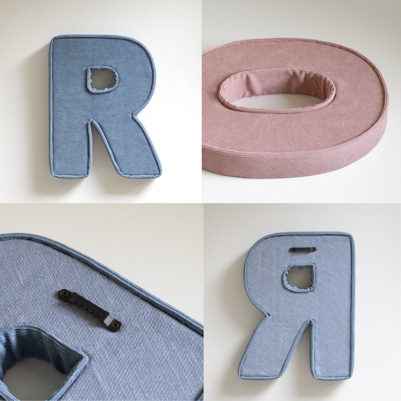Custom Fabric Corduroy Letters - Nursery Decor, Baby Gift, Christening Gift, Baby Shower Gift, Wall & Shelf Decor, Nursery Wall Art image 7