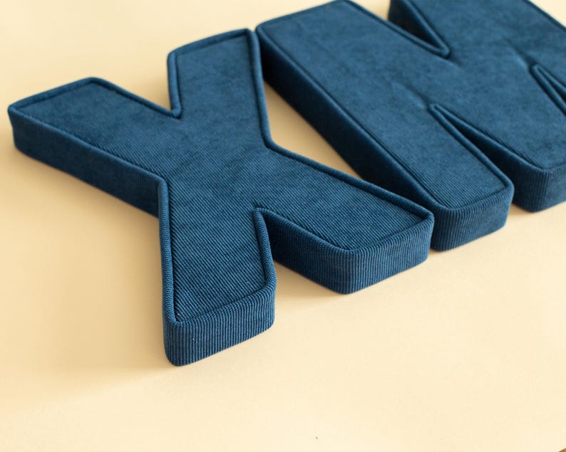 Custom Fabric Corduroy Letters - Nursery Decor, Baby Gift, Christening Gift, Baby Shower Gift, Wall & Shelf Decor, Nursery Wall Art image 8