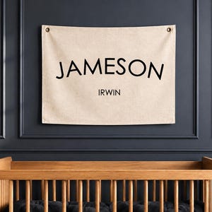Namnflagga Canvasflagga Barnrum Barnrum Namnskylt Anpassad Pojke Barnrumsdekor Namnbanderoll Väggdekor Barnrumsdekoration Marinblå Pojke