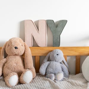 Letras de pana de tela personalizadas: decoración de guardería, regalo para bebé, regalo de bautizo, regalo de baby shower, decoración de paredes y estantes, arte de pared para guardería