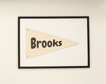 Custom Name Pennant, Boho Nursery Decor, Kids Room Canvas Banner