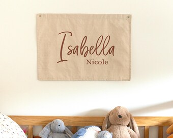Custom Name Canvas Banner, Nursery Decor, Baby Room Sign