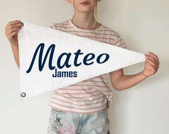 Personalisierte Name Wimpelkette, Wimpelkette aus Baumwollfilz, Kinderzimmer Dekor