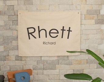 Custom Canvas Name Banner, Boho Nursery Decor