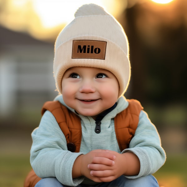 Personalized Kids Hat with Name | Custom Beanie for Boys and Girls | Baby, Toddler, Youth, Adult Birthday Return Gifts for Child Grandchild