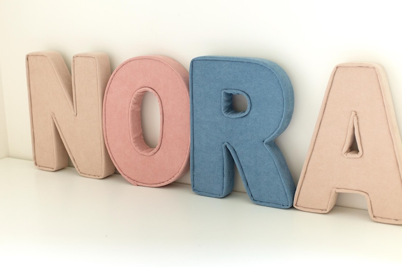 Custom Fabric Corduroy Letters - Nursery Decor, Baby Gift, Christening Gift, Baby Shower Gift, Wall & Shelf Decor, Nursery Wall Art image 2