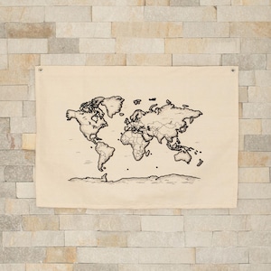 Carte du monde, art mural en toile, drapeau, bannière, décoration d'école à la maison, carte du monde, art mural, décoration de salle de classe, bannière éducative, tenture murale, décoration de chambre d'enfants