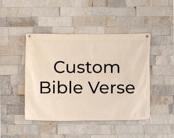 Custom Bible Verse Flag Banner, Custom Christian Flag, Bible Verse Tapestry, Bible Verse Canvas Banner, Christian Scripture Wall Banner
