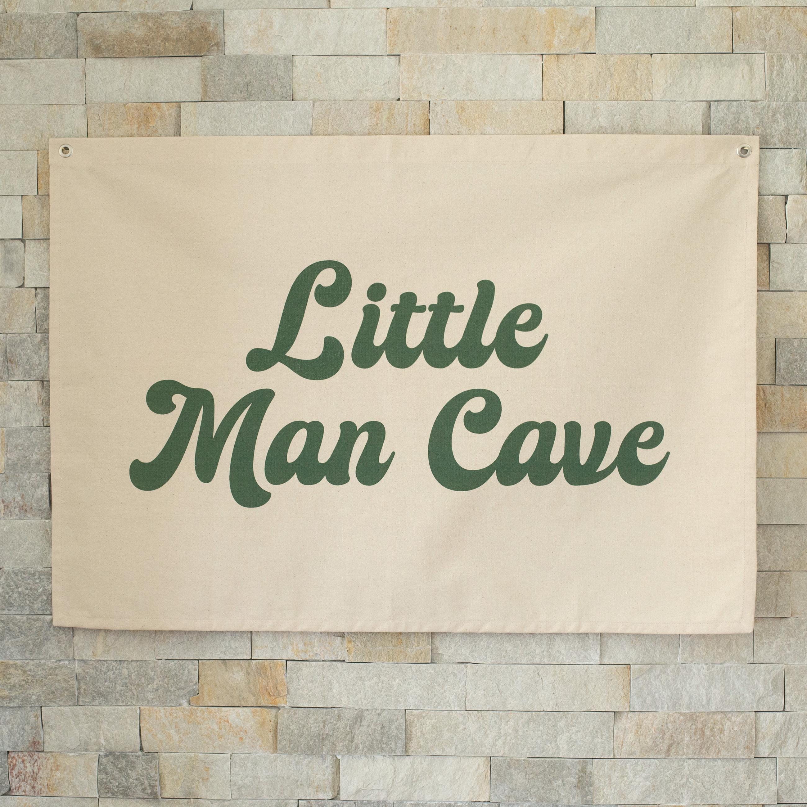Little Man Cave Flag Canvas Flag Banner Baby Boy Room Wall Decor Kids Room Wall Art Decor Boys Bedroom Decor Brothers Boho Nursery Decor