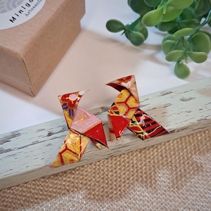 Papillon di carta o orecchini a cocotte, orecchini di carta giapponesi, orecchini origami, regalo di carta per anniversario