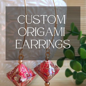 NUOVO! Orecchini origami personalizzati, orecchini giapponesi, orecchini di carta giapponese, orecchini personalizzabili al 100%