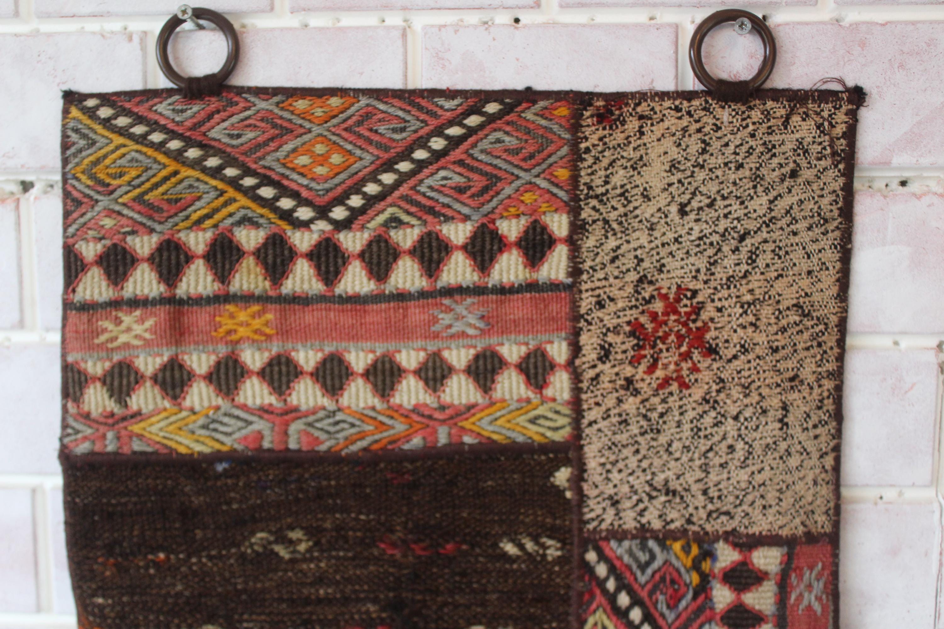 パッチワークタペストリー、エスニック壁掛け、ボヘミアンウォールラグ