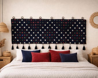 Blauer Kelim Teppich, Wandteppich, Wandbehang 72x220 cm / WH-1233
