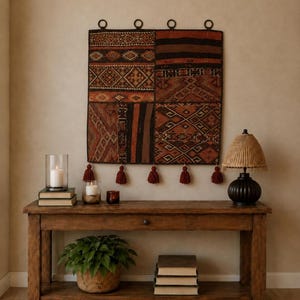 2'5''x2'5''  Patchwork Tapestry, Bohemian Wall Rug  / WH-1623