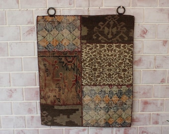 Patchwork Wall Rug , Bohemian Wall Hanging, Ethnic Rug Tapestry