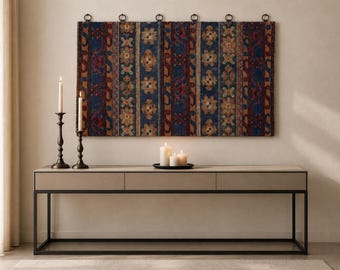Rug Tapestry, Bohemian Wall Rug , Vintage Wall Hanging / WH-1466 / 31x55 inches