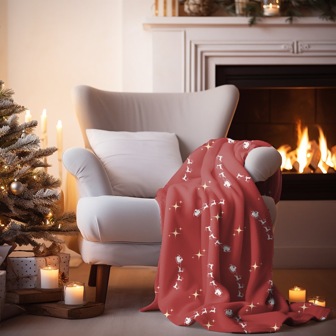 Christmas Blanket With Santa Clause Cozy Throw Blanket Etsy