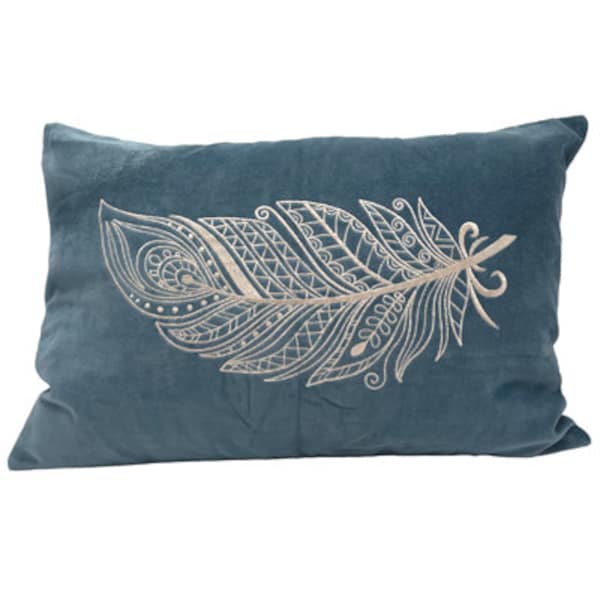 Coussin Plume Bleu