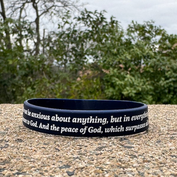 Philippians 4:6-7 -  Do not be anxious - NASB Christian Full Verse Bible Bracelets - TheWordTheWayBands -Faith Inspirational Gifts