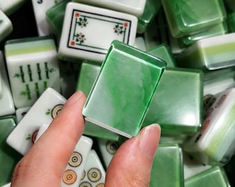 Mint Jade American Mahjong Set, Pearlescent Acrylic Tiles, Classic Peacock 160 Tile Game, Gift for Mahjong Lovers and Collectors