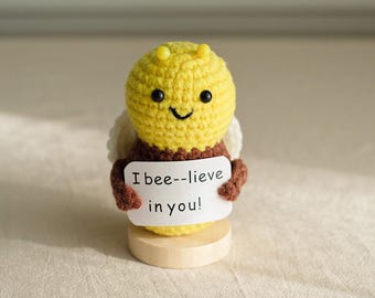 Handmade Crochet Emotional Support Friends - Bumble Bee | Emotional Support | Coworkers Gift | Desk Accessory