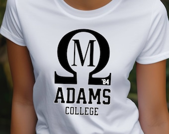 Camiseta de Omaga Mu de Adams College, "La venganza de los nerds", película clásica, manga corta para mujer.