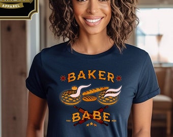 Camisa Baker Babe, camiseta estilo motociclista, camisa engraçada de cozimento, camisa de cozimento, presente para padeiros, presente de padeiro, camiseta de cozimento, presente de cozimento para mamãe,