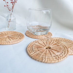 Coasters  from rattan Eco-friendly (5 pcs./set)