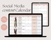 Aesthetic Social Media Manager Content Calendar | Google Sheets Monthly Content Calendar Template | Instagram Calendar | Simple Calendar
