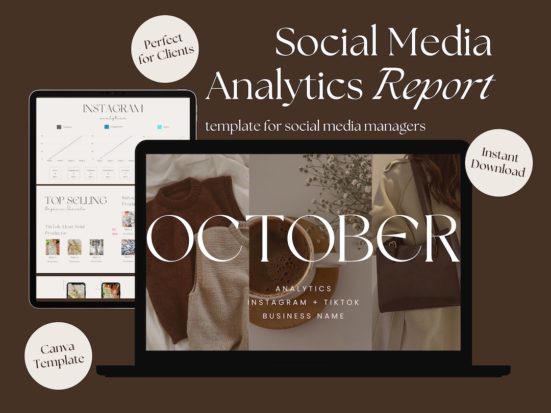 Aesthetic Social Media Analytics Report | Canva Template | Social Media ...