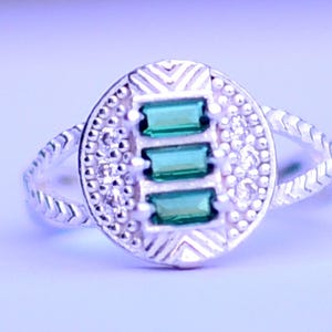 Bagues femme haut de gamme, bagues de fiançailles en argent sterling 925, émeraude, bagues émeraude verte, cadeau de mariage bagues pour femme