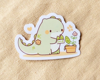 Cute Crocodile Sticker, Cute Animal Sticker, Die Cut Sticker, Laptop Sticker