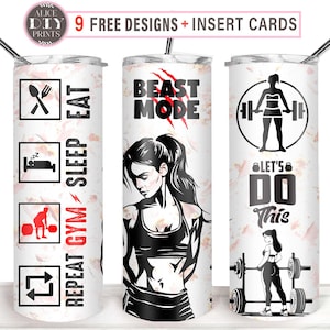 Beast Mode Fitness Übung 20 Unzen Sport Spiel Gym Workout Training Skinny Tumble Wrap PNG Sublimation Designs Download (9 KOSTENLOSE Designs)