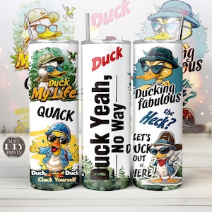 Charlatan drôle sarcastique le canard 20 oz gobelet mince emballé, citations d&#39;animaux, téléchargement de motifs PNG pour sublimation (plus 9 motifs gratuits)