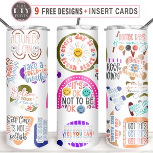 Fresh Start 20oz Boho Retro Inspiracja Tumbler Wrap Motywacja Pozytywne Afirmacje PNG Sublimacja Kreskówka Pobierz (Plus 9 BEZPŁATNYCH WZORÓW)