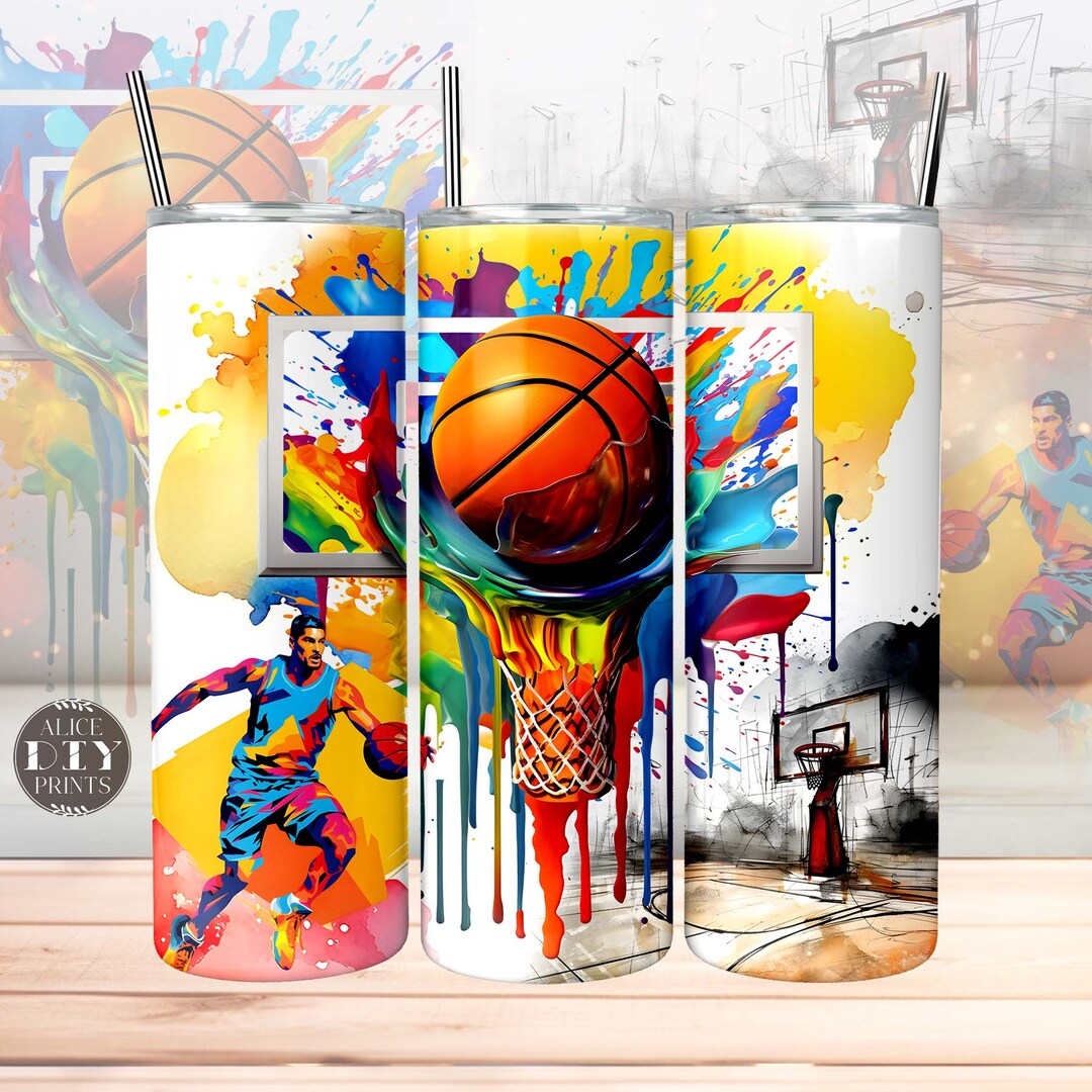 Basketball Graffiti Funky Sport 20oz Tumbler Wrap Skinny Wrap Straight ...