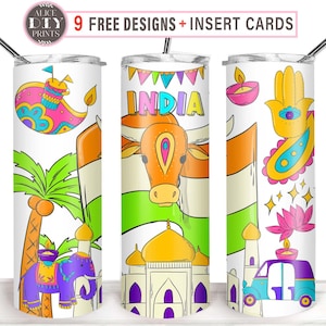 Travel to India 20oz Trip Adventure Tour Inspiration, Asia Skinny Tumbler Wrap PNG Sublimation Designs Download (Plus 9 FREE Designs)