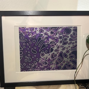 Acrylic painting on canvas – Hand painted abstract artwork – Unique wall art in purple and silver