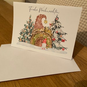 Grußkarte Wichtel - Einzelkarte (Klappkarte, mit oder ohne Umschlag)