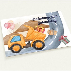 Dump Truck-uitnodiging - Set van 10 ansichtkaarten (dubbelzijdige, premium enveloppen)