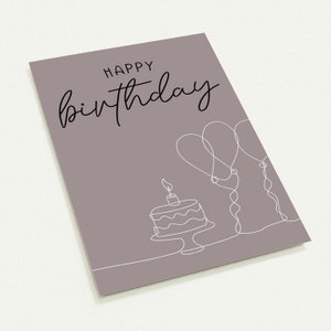 Postal Bolo de Aniversário - Conjunto de 10 postais (frente e verso, sem envelopes)