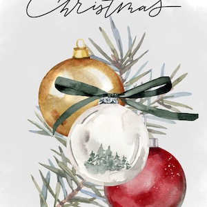 Carte postale Boules de Noël - carte simple (recto-verso, avec ou sans enveloppe)