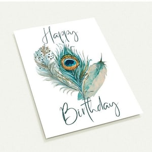 Postkarte Geburtstag Feather  - Set mit 10 Postkarten (2-seitig, ohne Umschläge)