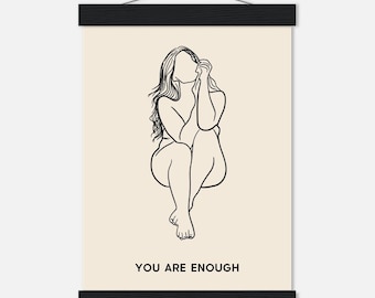 Poster made of matte paper & strips - You are enough