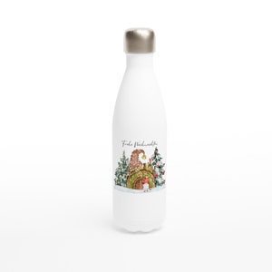 Botella termo Wichtel (500ml) - Botella de agua de acero inoxidable blanca de 17oz